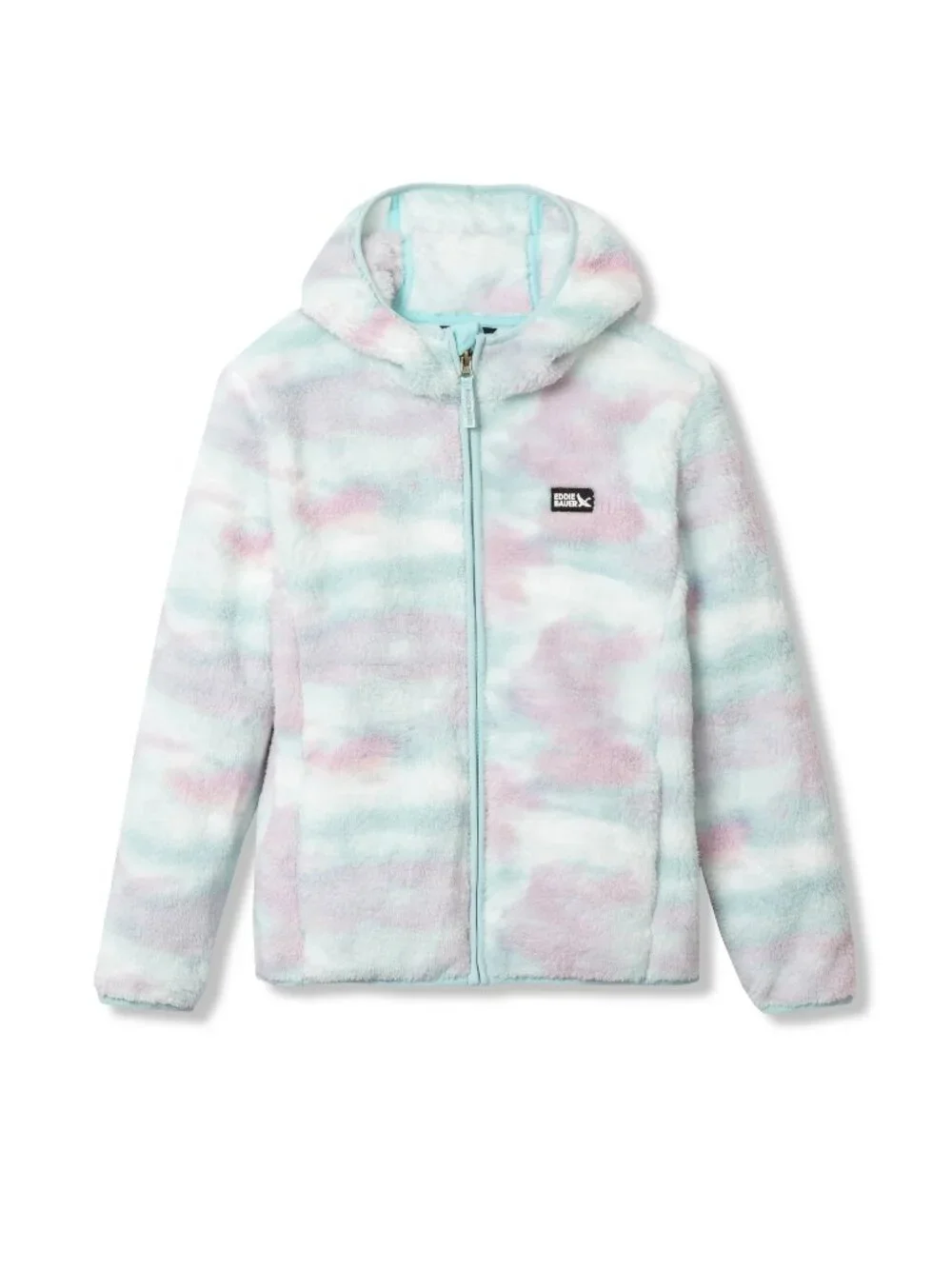 Eddie Bauer Kids Quest Fleece Plush Zip Up Hoodie Jacket Size S (7/8) Multicolor